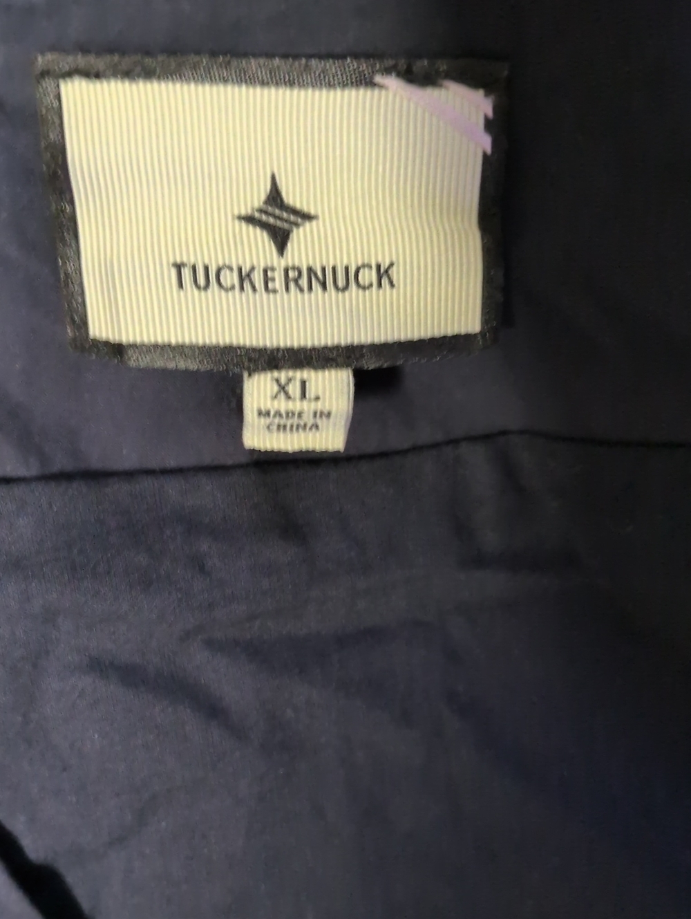 Tuckernuck Navy and Cream V-Neck Midi Dress with Puff Sleeves - Picture 8 of 12